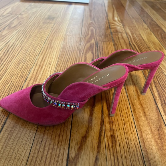 Kurt Geiger Duke Heeled Mule - Pink Suede - Picture 6 of 16